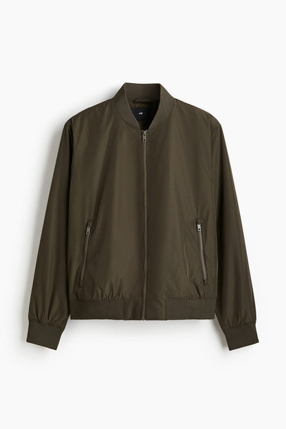 Olive Green Bomber Jacket – Lightweight Zip-Up Flight Jacket for Everyday Wear