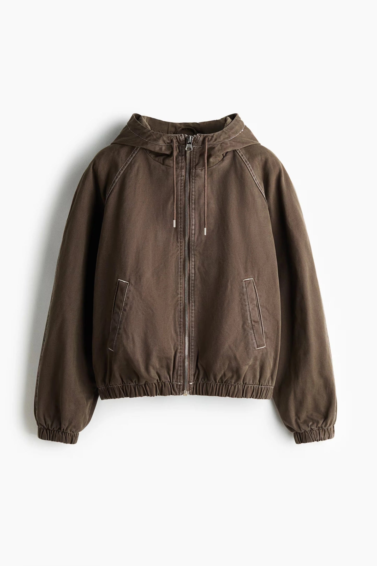 Brown Hooded Zip Jacket – Casual Lightweight Hoodie Jacket for Everyday Wear
