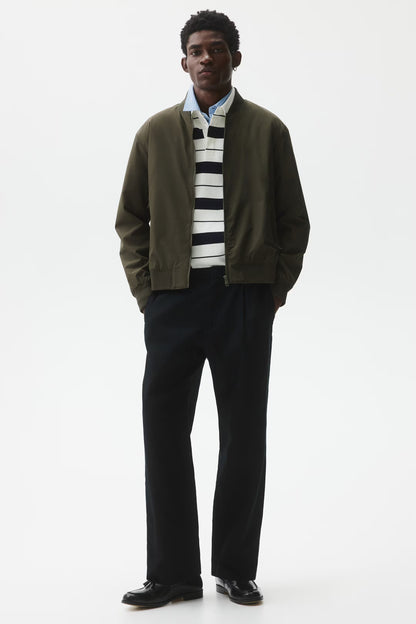 Olive Green Bomber Jacket – Lightweight Zip-Up Flight Jacket for Everyday Wear