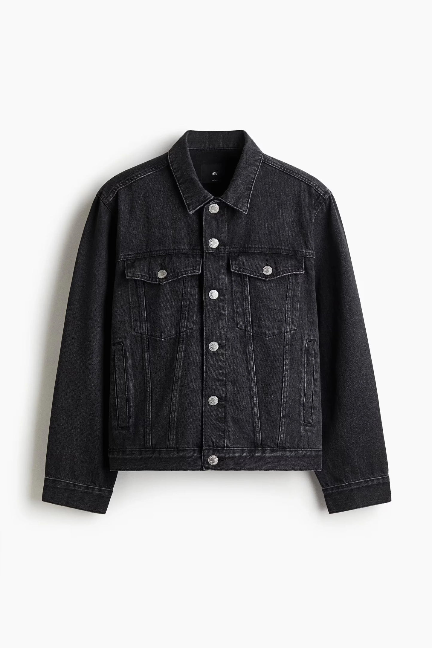 Black Denim Jacket – Classic Button-Up Trucker Jacket for Everyday Wear
