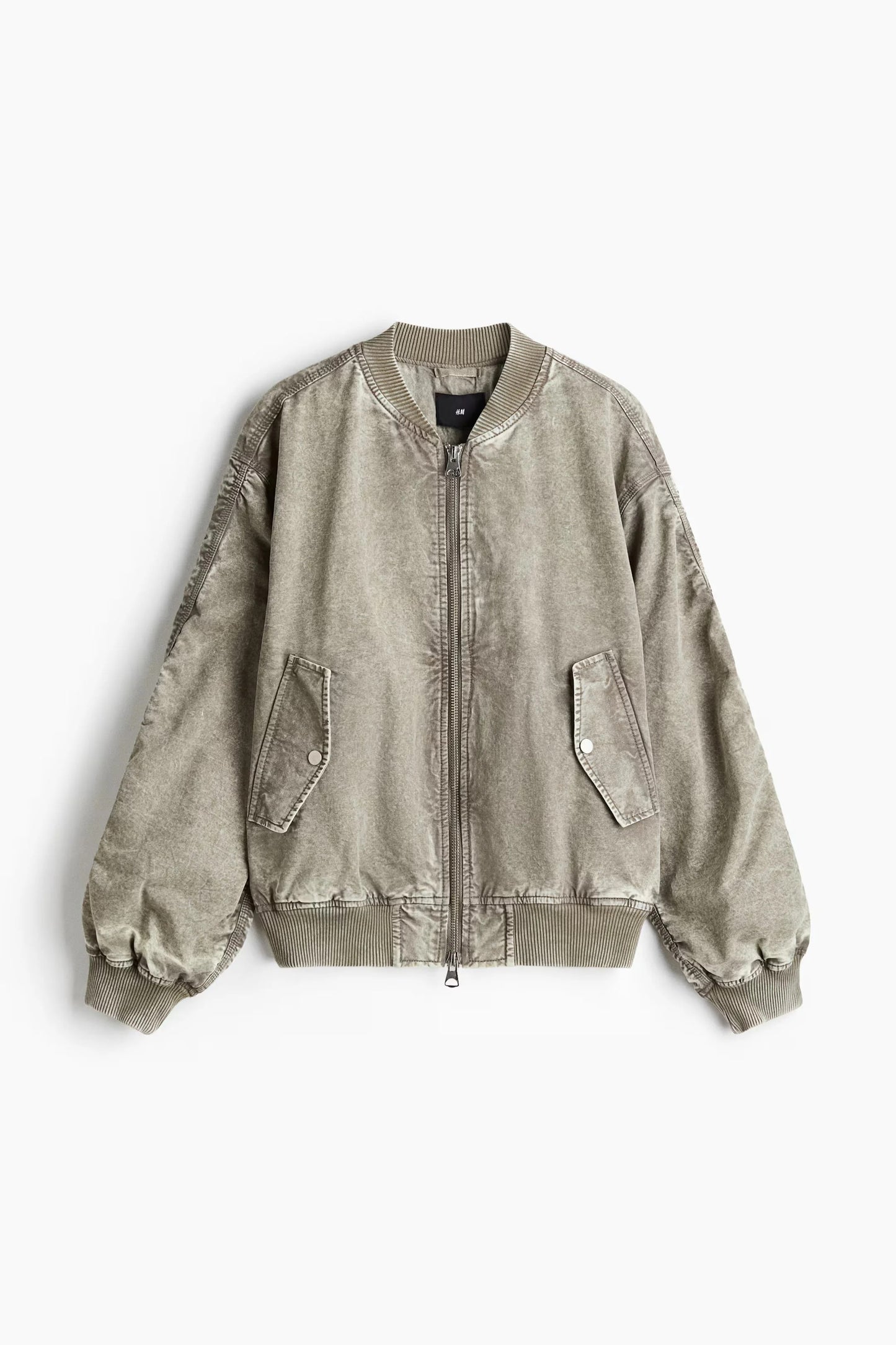 Vintage Wash Bomber Jacket – Lightweight Zip-Up Distressed Flight Jacket