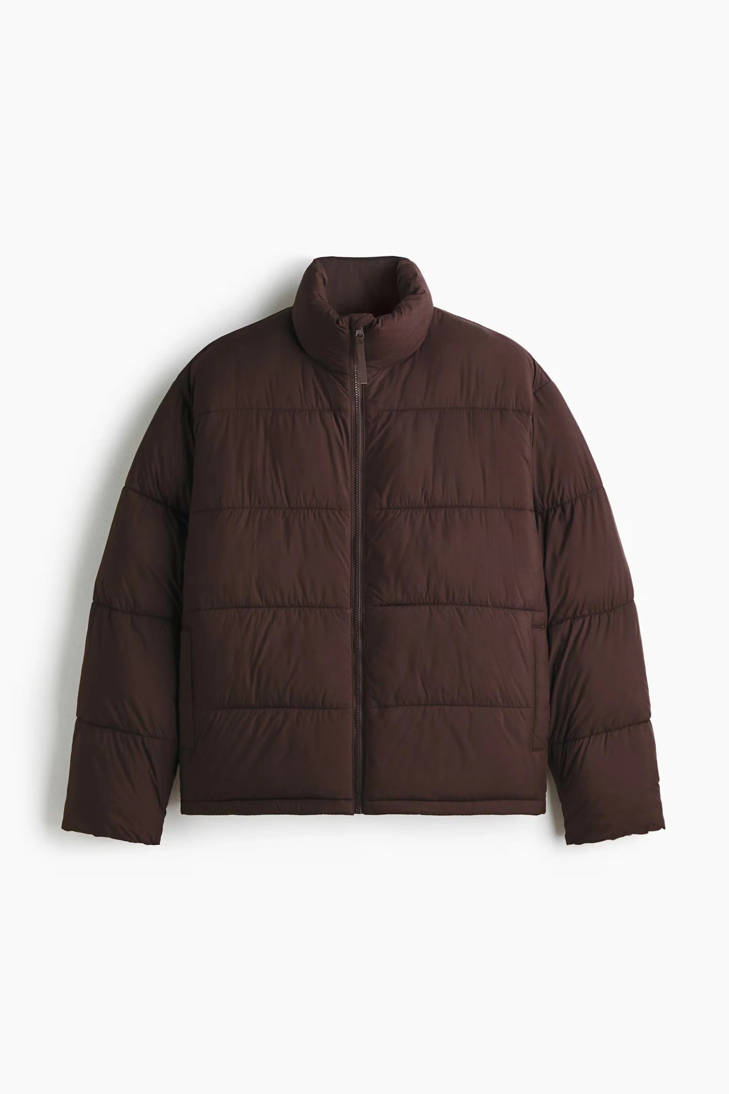 Brown Puffer Jacket – Warm Lightweight Zip-Up Winter Coat