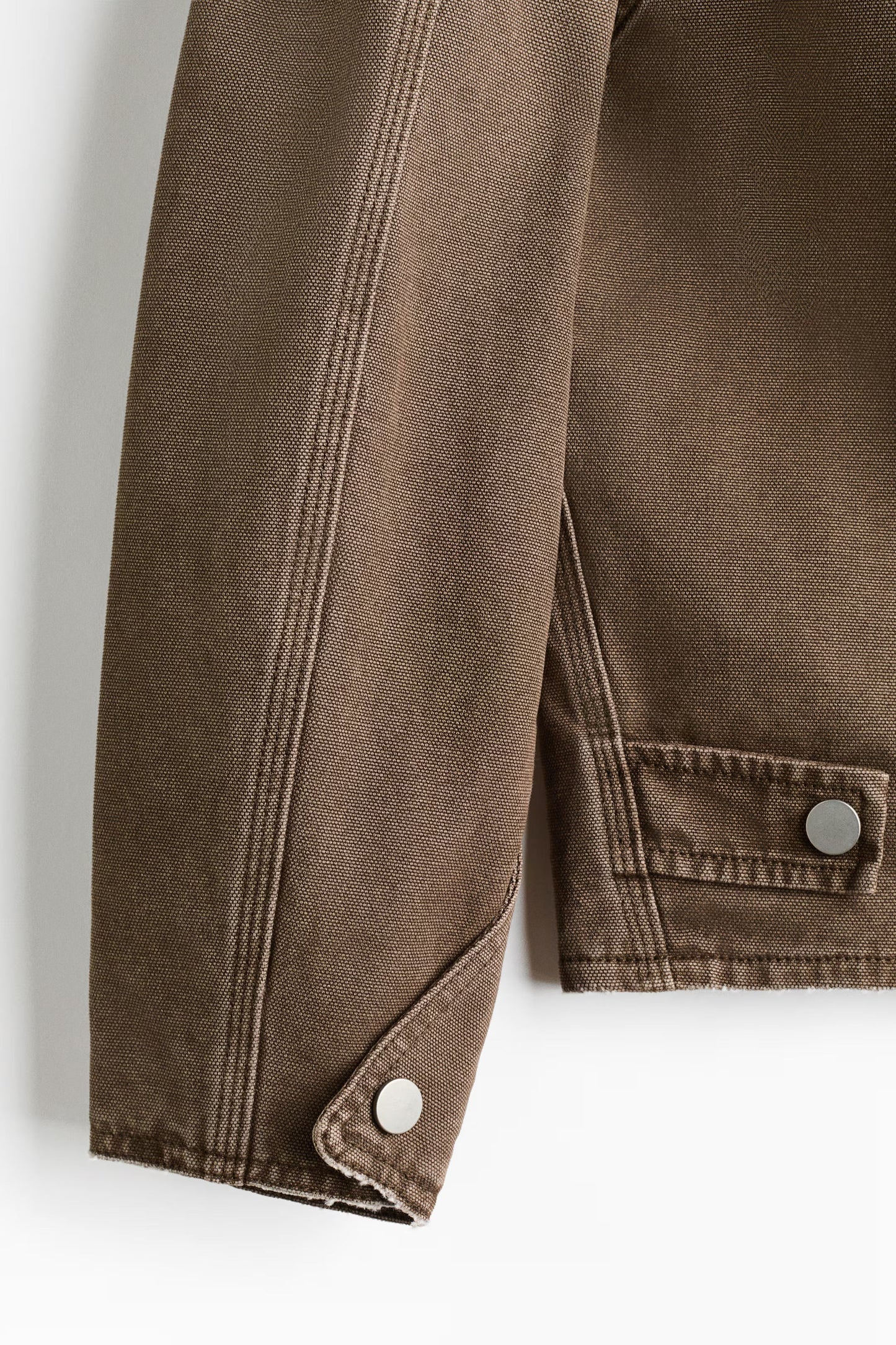 Brown Zip-Up Casual Jacket – Vintage Style Cotton Jacket with Collar